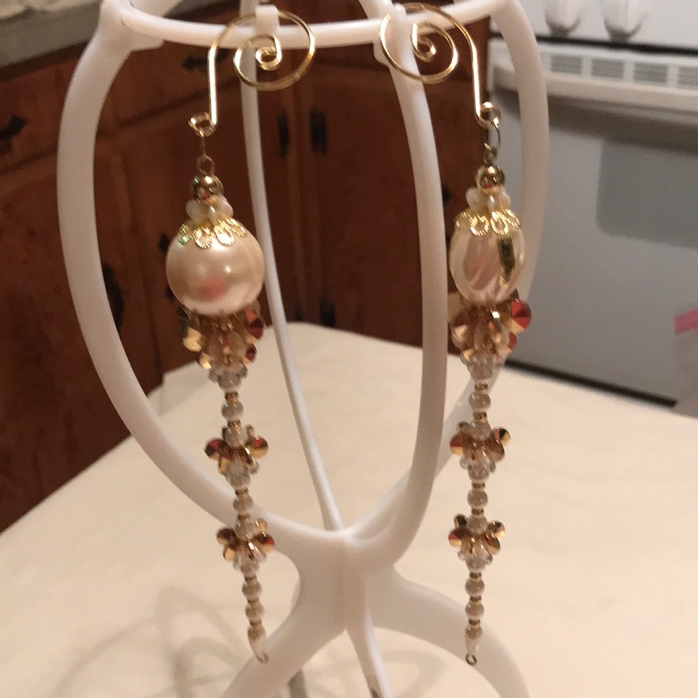 Beautiful gold and pearl Christmas ornaments
